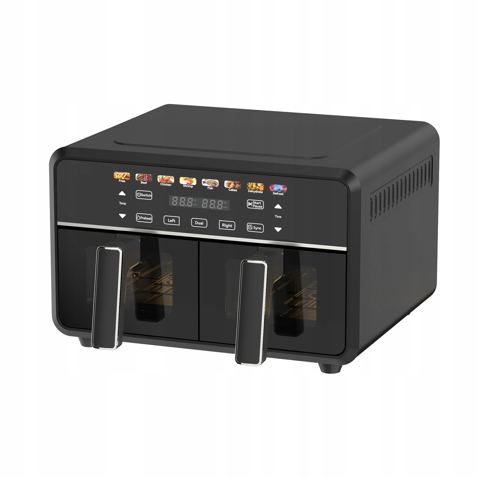 Beztuková fritéza Airfryer Wartmann 3v1 dvojitý koš 11L 2850W