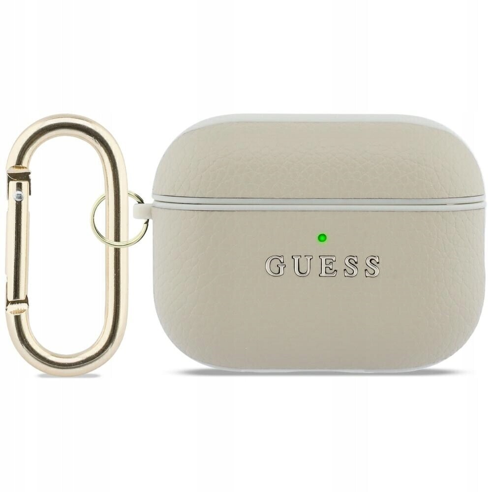 Pouzdro Guess Grained Classic Logo Hook pro AirPods Pro 3 zlaté