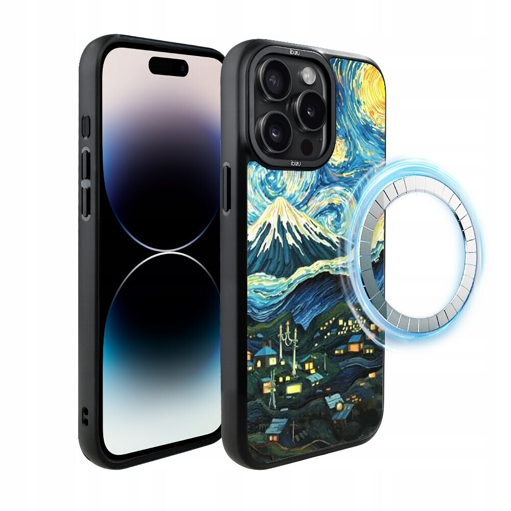 Matný Pouzdro DropGuard s MagSafe pro iPhone 14 Pro Max, Van Gogh, Noc