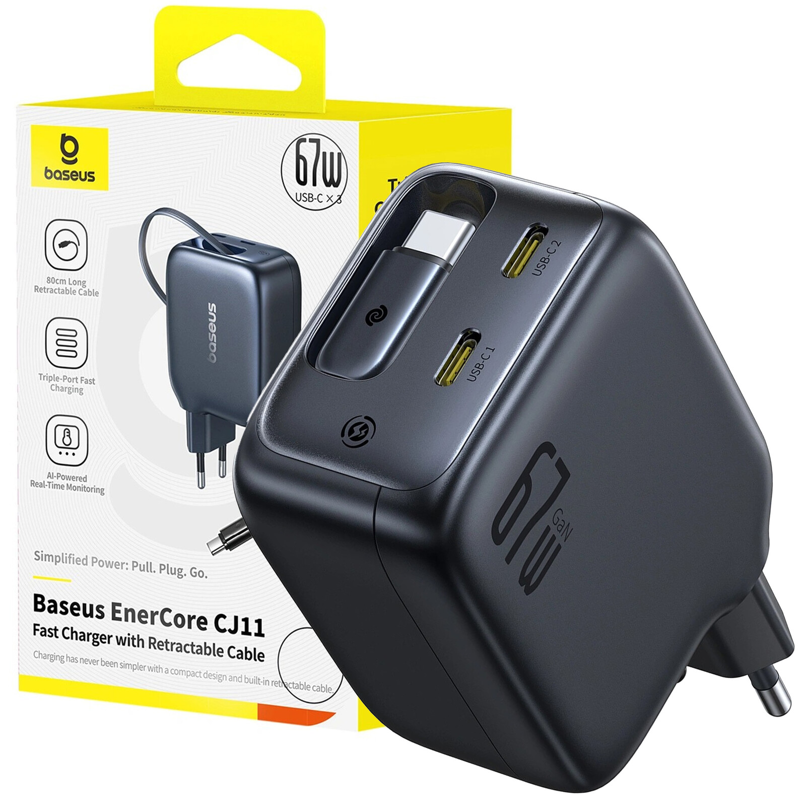 Baseus Síťová Nabíječka Pro Notebook 67W 2X Usb-c Usb-c Kabel