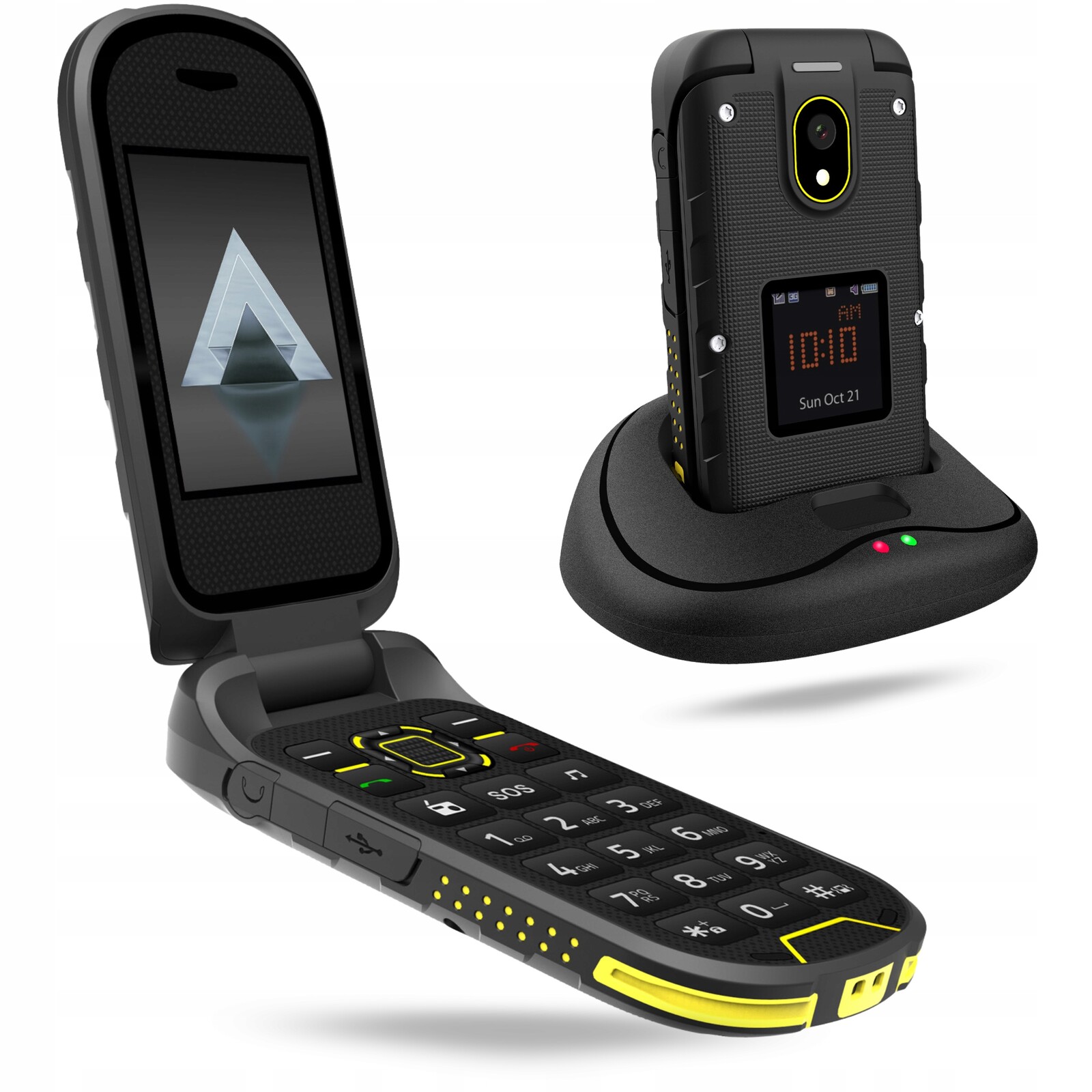 Hammer Dig Lte 4G Pancéřový Mobilní Telefon S Klapkou, Nabíjecí Základna, Sada