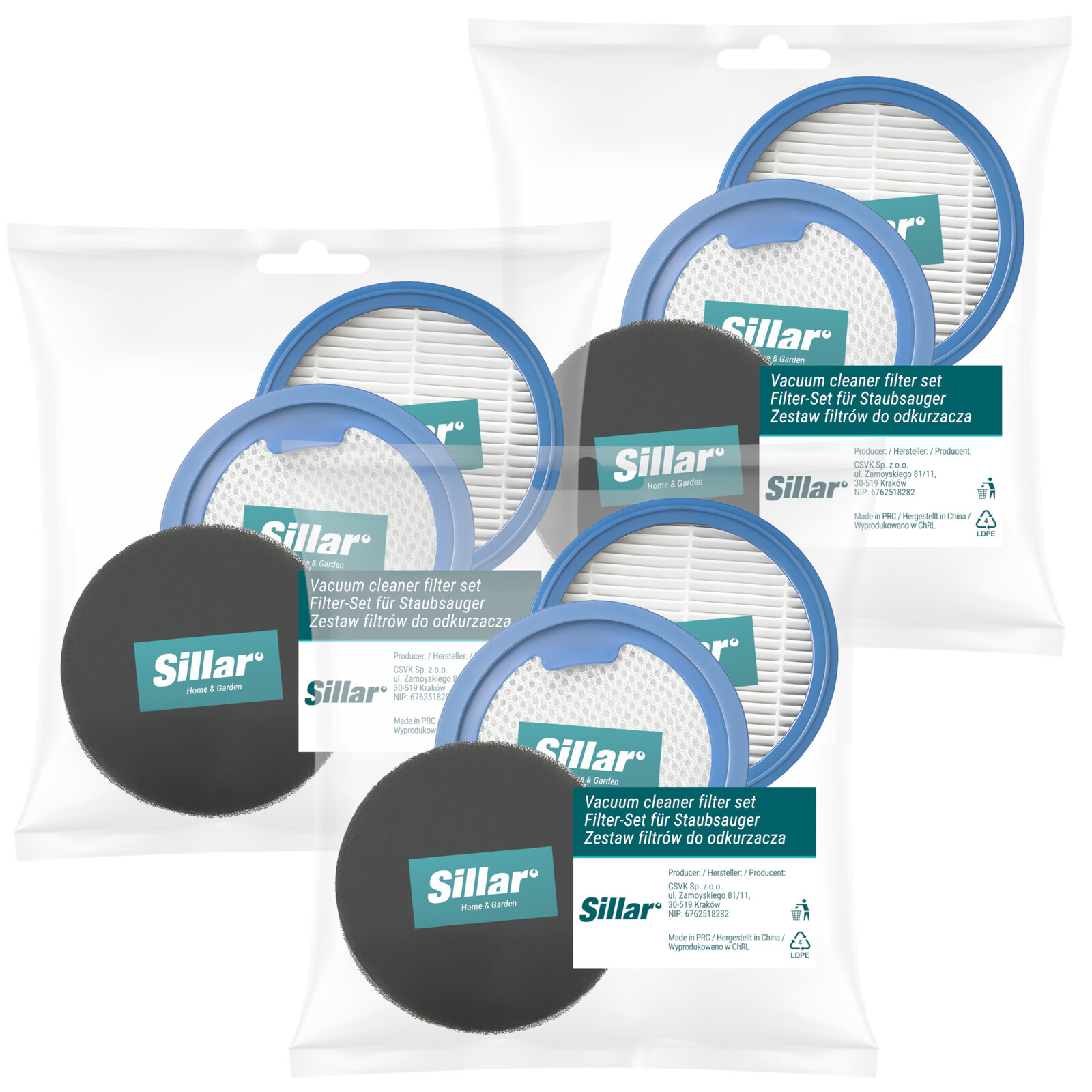 3x Předfiltr s houbičkou 3x Hepa Sillar pro Aeg Electrolux Ultimate 700