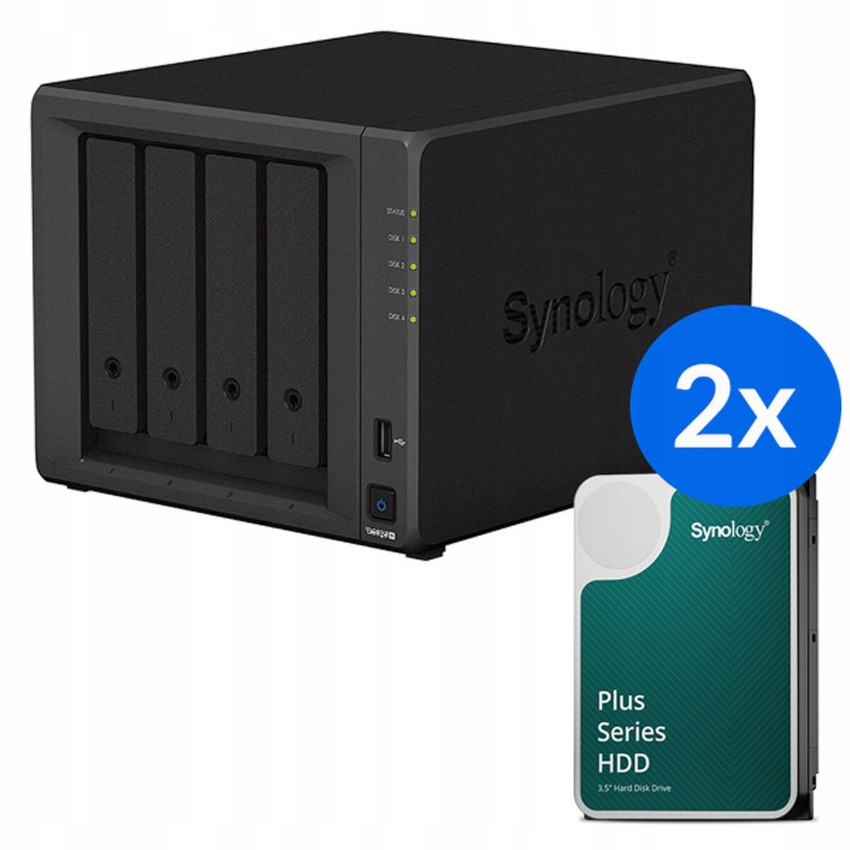Synology DS925+ /24T 4-pásmový Nas server v sadě s disky o celkové kapacitě
