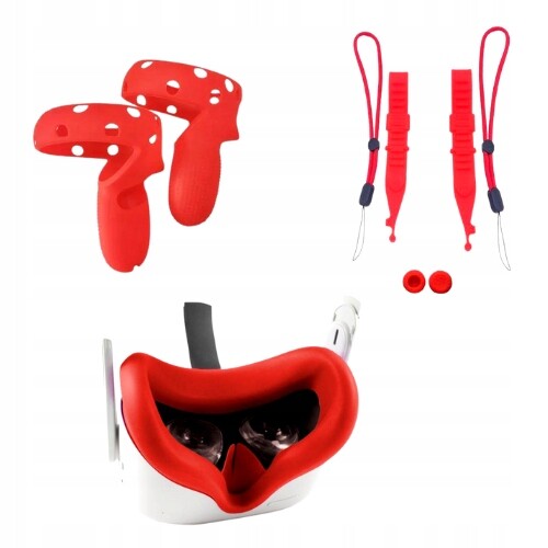 Sada chráničů 3v1 pro Oculus Quest 2 Červená