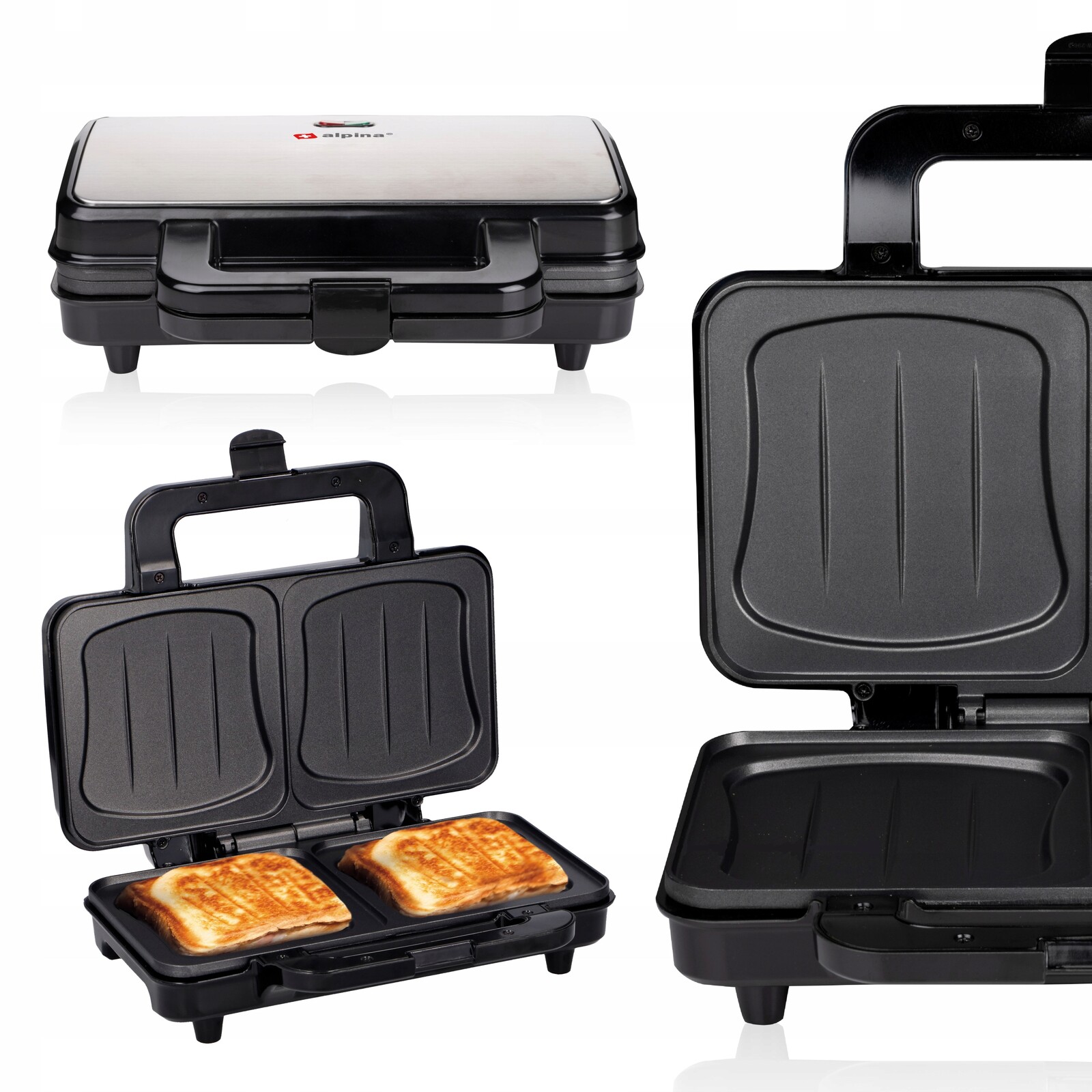 Sendvičovač Toustovač XXL 900W Ocel Nepřilnavá Mušle