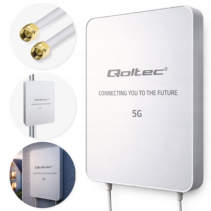 Anténa 5G Lte 16dBi směrová Sma 3m 3300-3800MHz IP67 venkovní Qoltec
