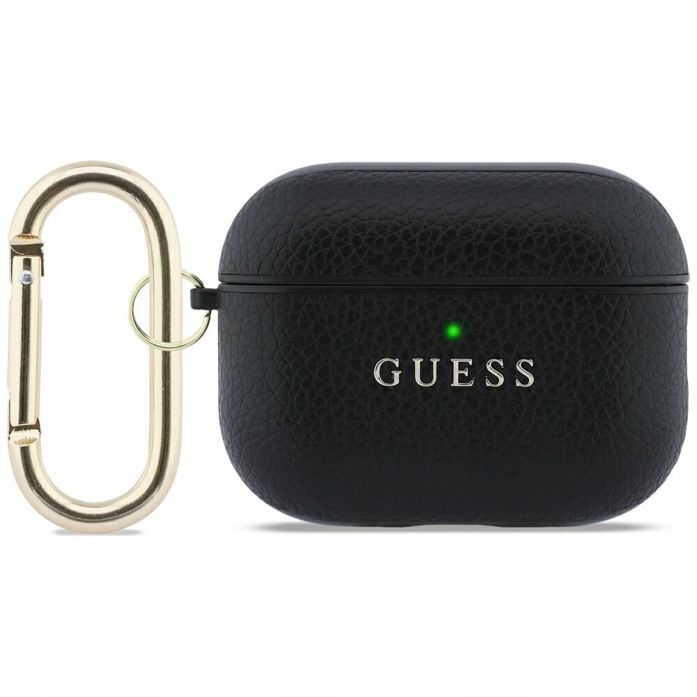 Pouzdro Guess Grained Classic Logo pro AirPods Pro 3, černé