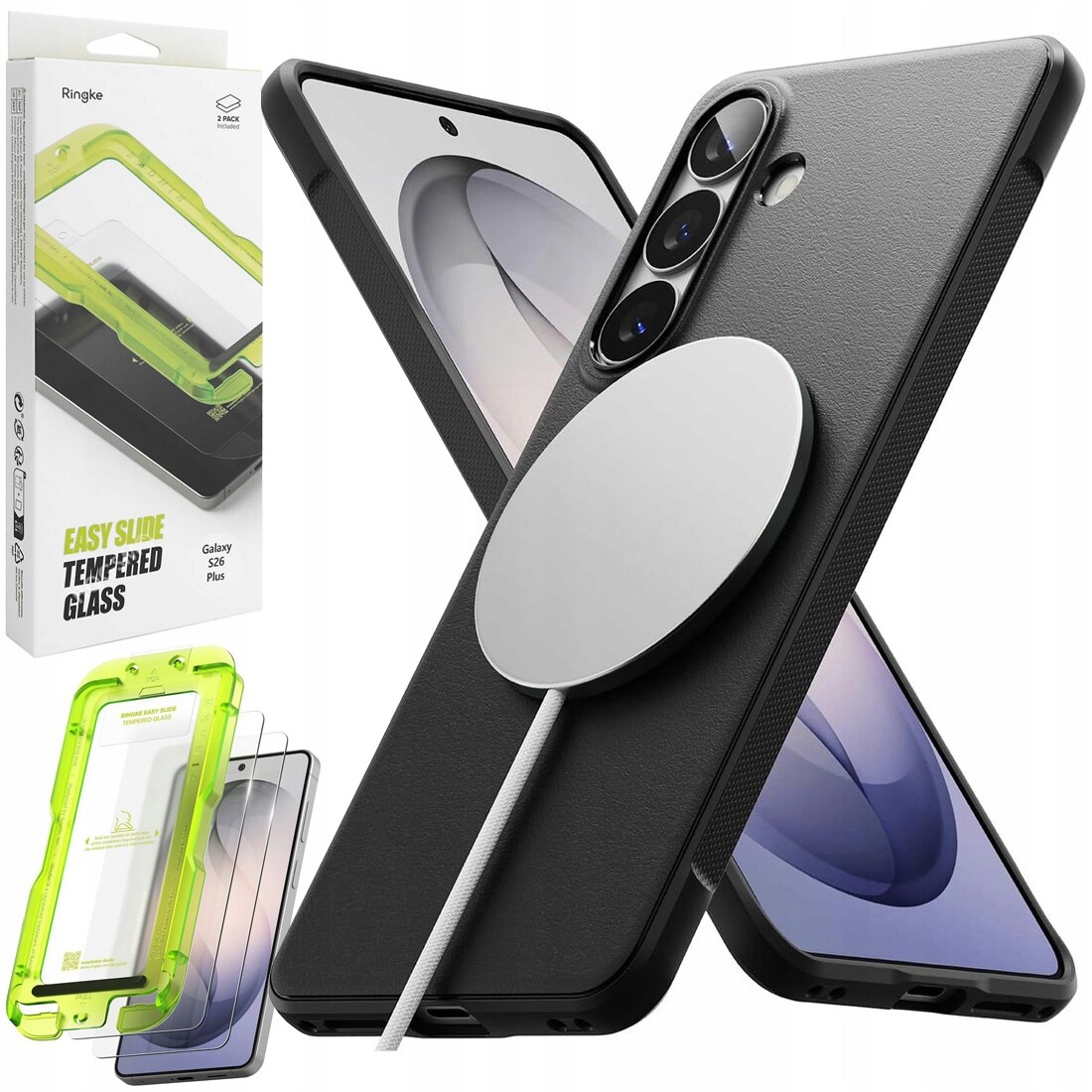 Ringke: Pouzdro Onyx Magnetic černé 2x Sklo pro Samsung Galaxy S26+ Plus