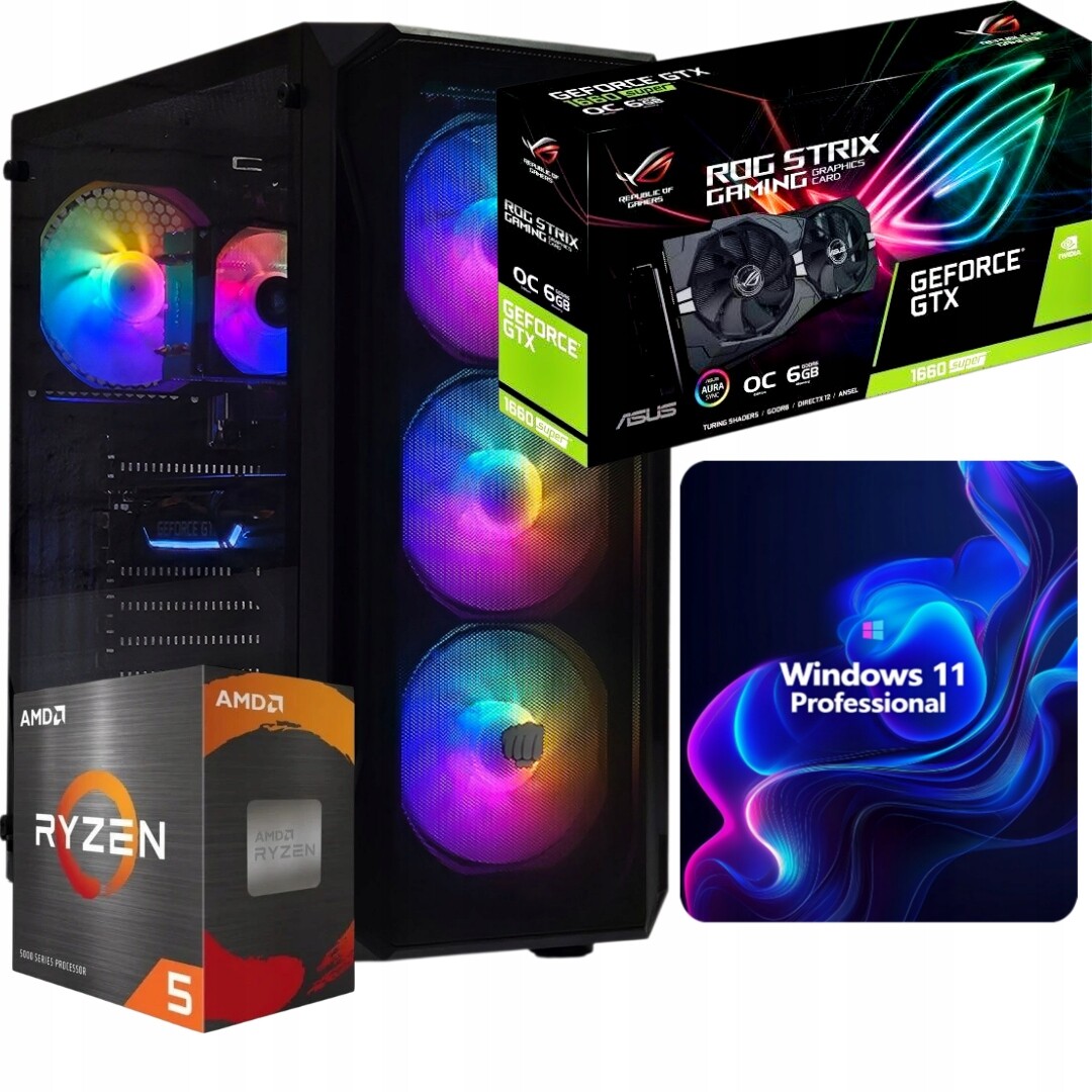 Herní Pc Ryzen 5 3600 Gtx 1660 6GB 32GB Ram 1TB+Wi-Fi +WIN11PRO