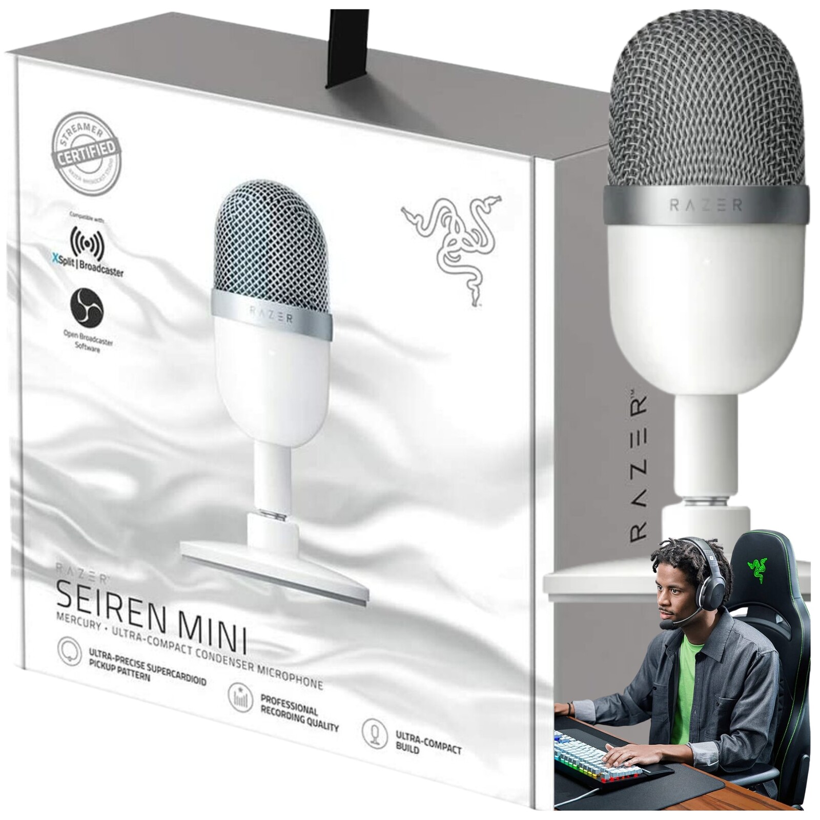 Mikrofon Razer Seiren Mini kompaktní Bílý