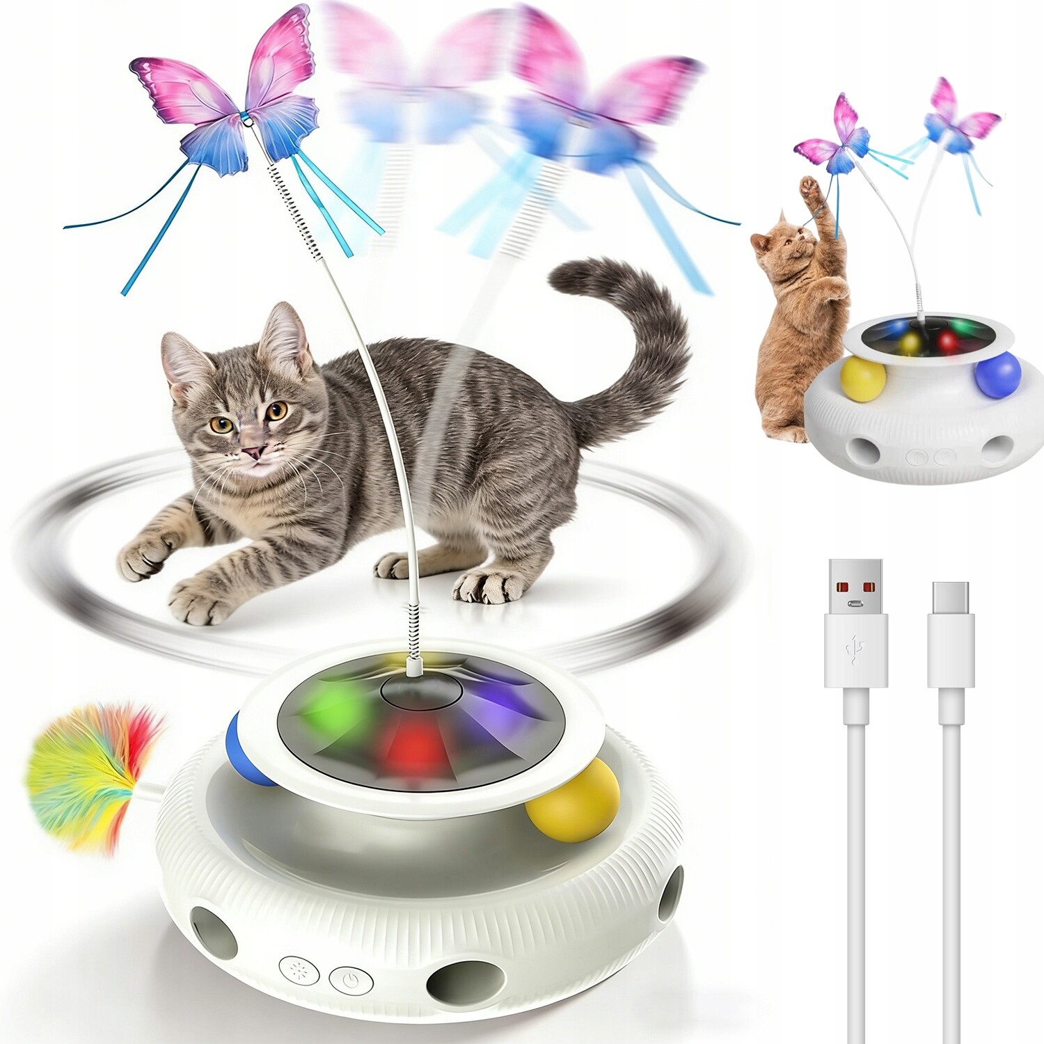 Hračky Pro Kočky S Míčem Na Stopách A Zvukovým Signálem