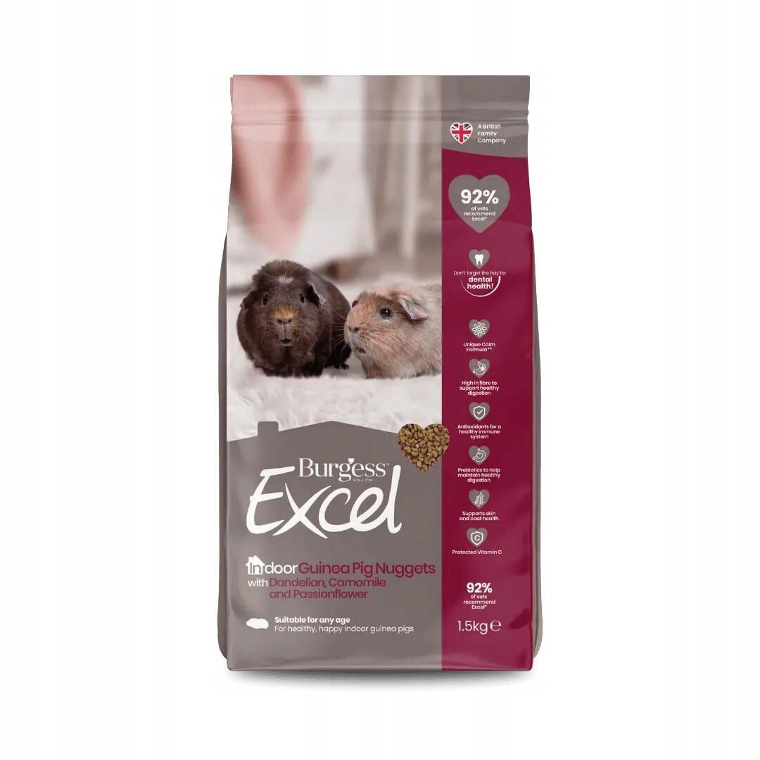 Burgess Guinea Pig Nuggets Indoor 1,5KG Minimální Trvanlivost Do 15. Října 2026