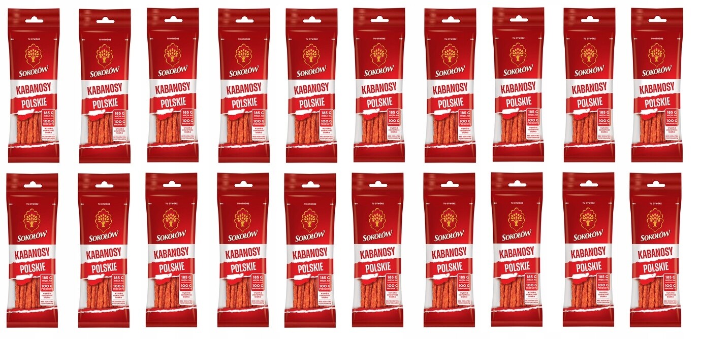 20 x 100 g Sokołów Gold Kabanosy polské bez lepku Karton