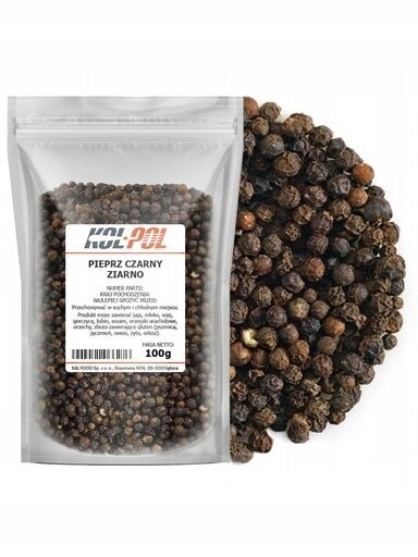 5x Pepř Černý Zrnitý 100g Aromatické přírodní zrno kvalita Kol-Pol