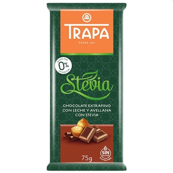 5 x Trapa Čokoláda s lískovými oříšky a stévií 75 g