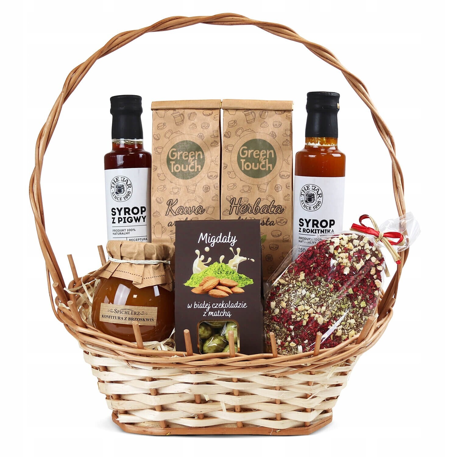 Dárkový Koš Sada Košík Dárek Čaj Káva Sirup Čokoláda Sladkosti