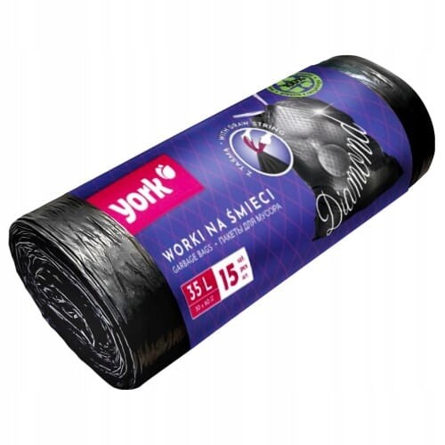 York pytle na odpadky s páskou diamond 35 l 15 ks