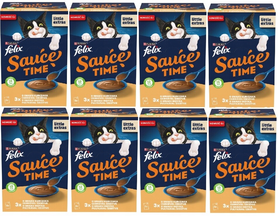 Felix Sauce Time Vlhké Krmivo s kuřecím a krůtím masem pro kočky 48 x 40 g