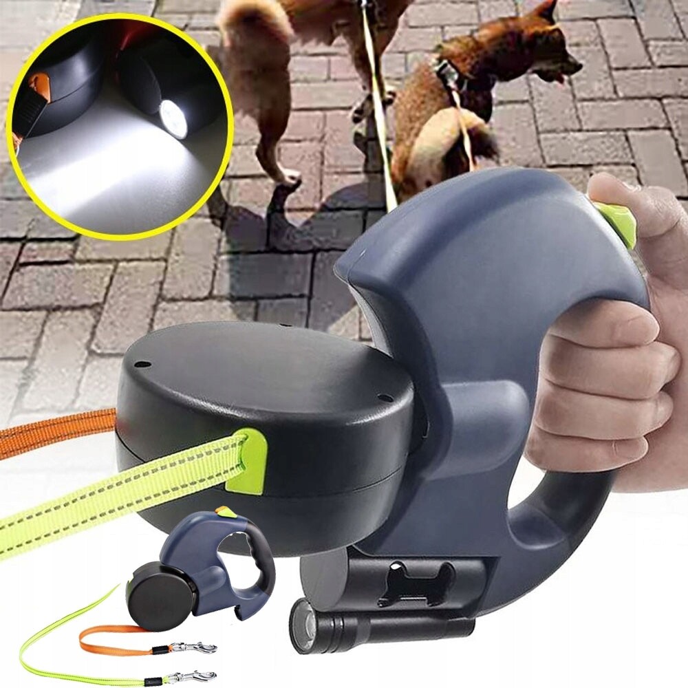 Rolovací Vodítko Pro Psa S Svítilnou A Nádobou, Do 25 Kg