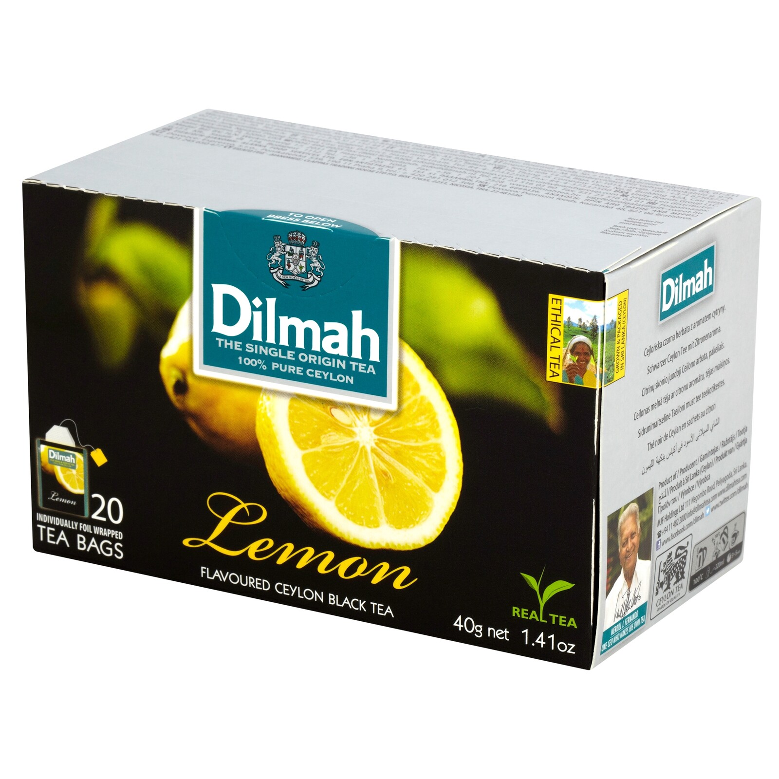 Dilmah Cejlonský černý čaj s citronovou vůní 20 x 2