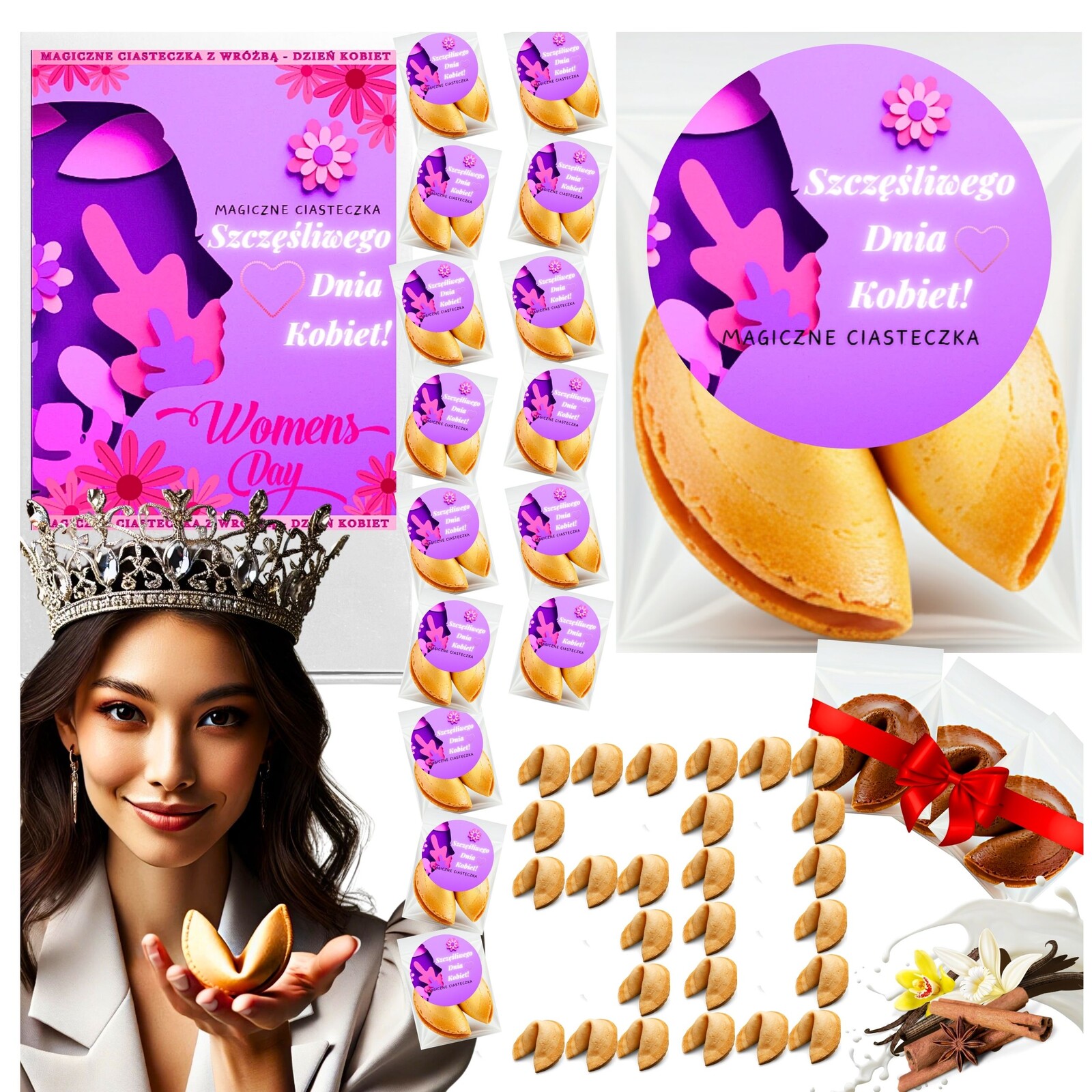 Dárek ke Dni žen Sušenky s věštbou pro ni 50 kusů dárků Dárek