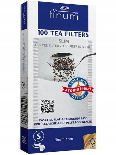 Finum Papírové filtry na čaj na jedno použití velikost S 100 kusů