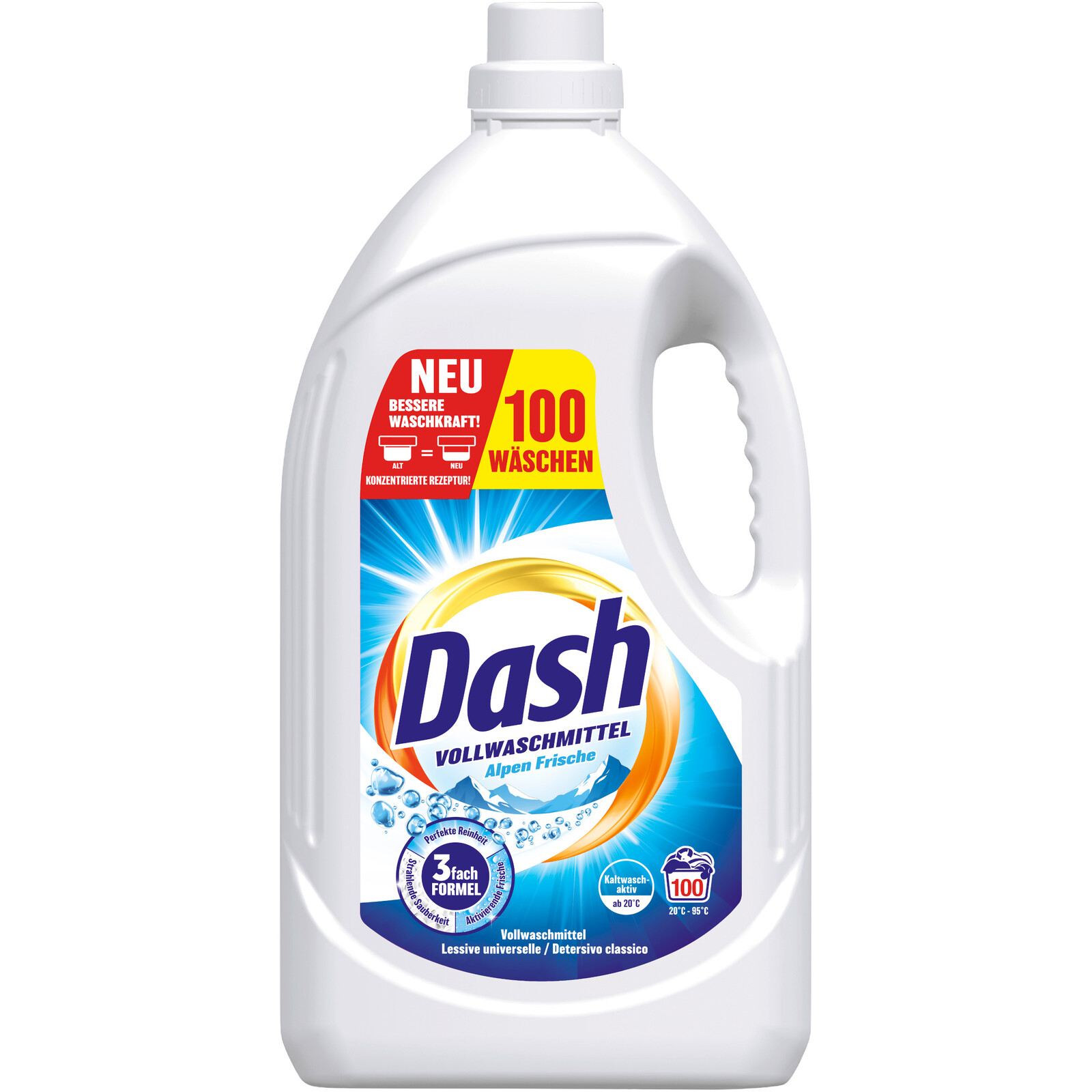 Tekutý prací prostředek Dash Alpen Frische na bílé prádlo 100 praní 4,5 l