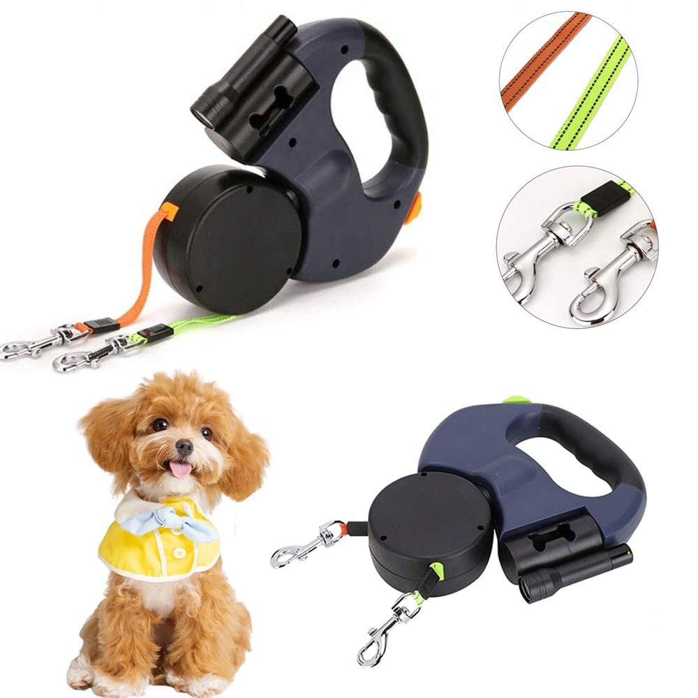 Vodítko Pro Psa Kočku Automatická Rolovací S Svítilnou Nádoba Se Zámkem 3 m