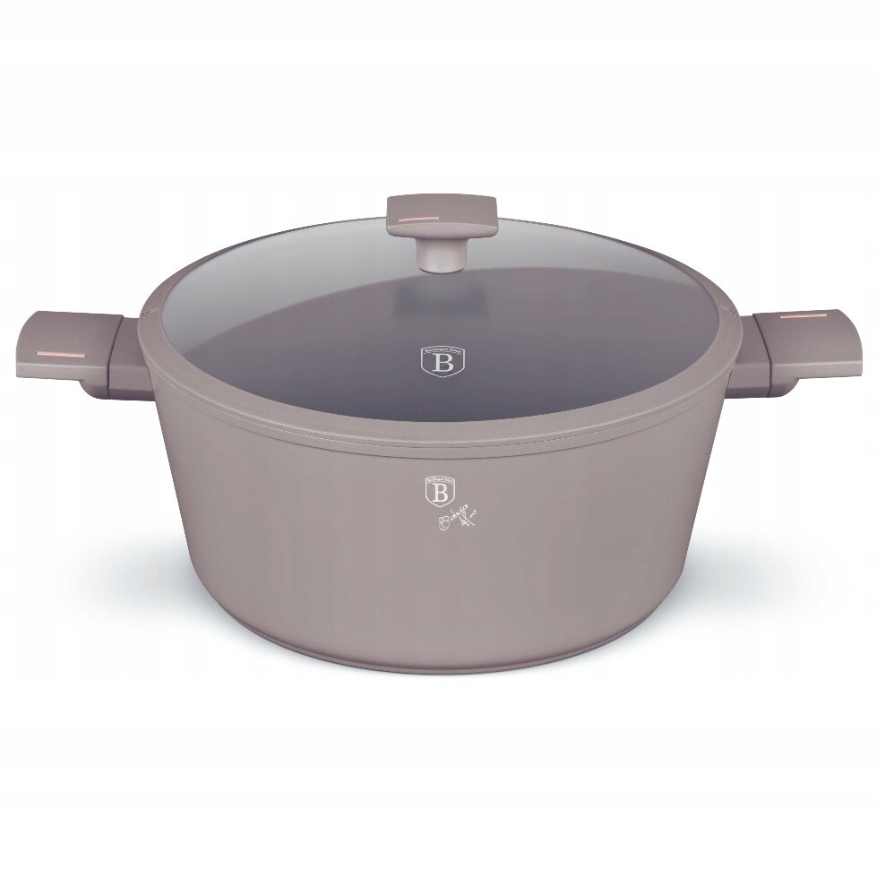 Kastrol s titanovým povrchem a poklicí 24 cm Taupe Collection