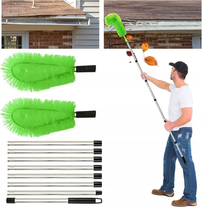 Ekologický Teleskopický Kartáč Na Okapy 310 CM Ocel, 2 X Hlavice