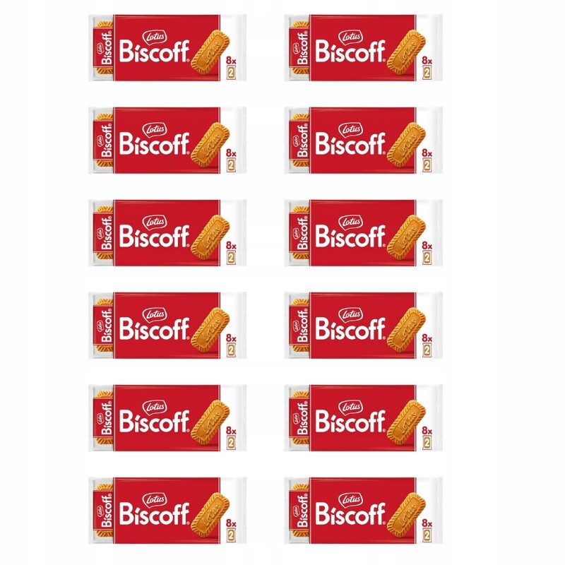 12 x Biscoff sušenky 124 g (8 balíčků x 2 sušenky) Lotus