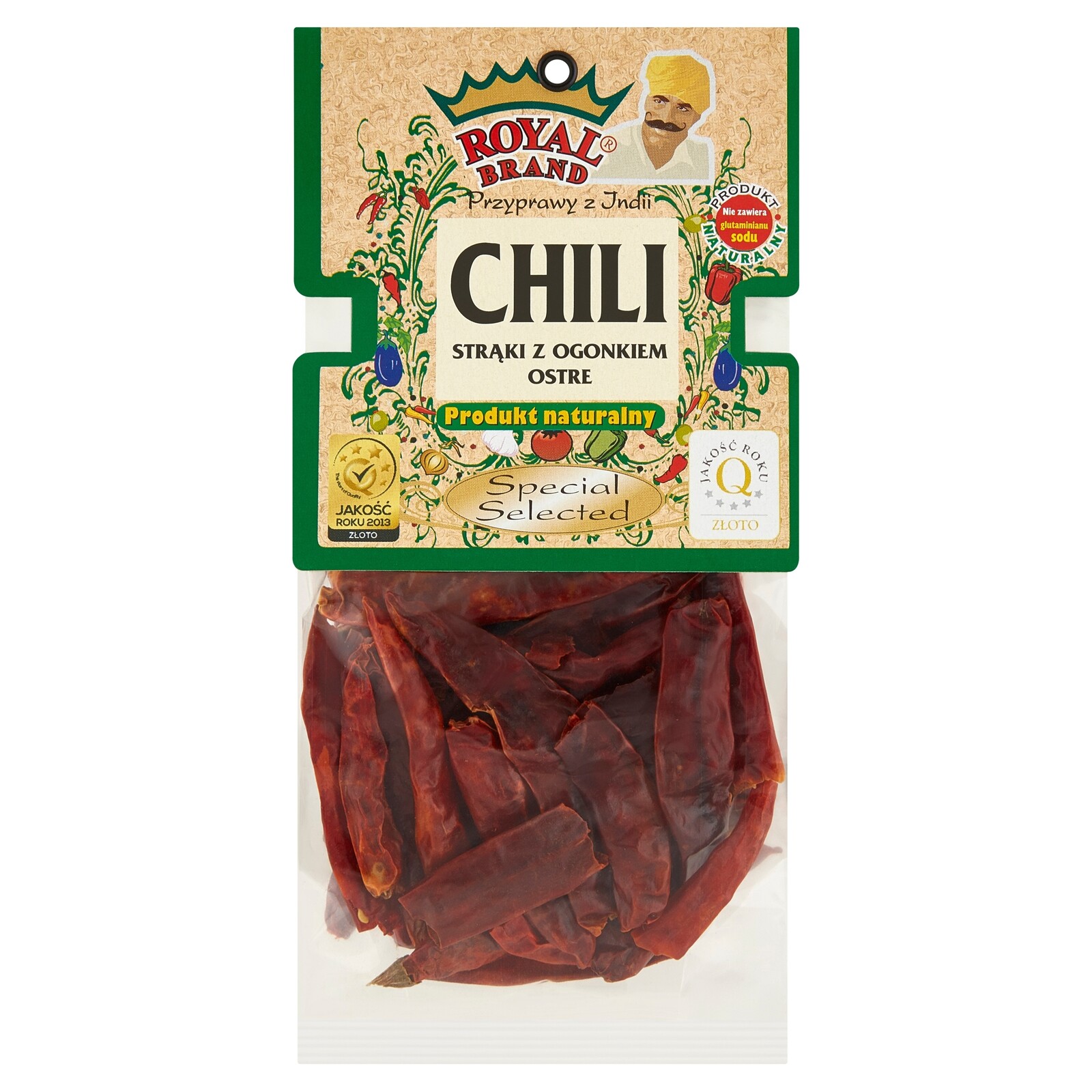 5 x Royal Brand chilli celé sušené lusky s ocasem ostré 30 g