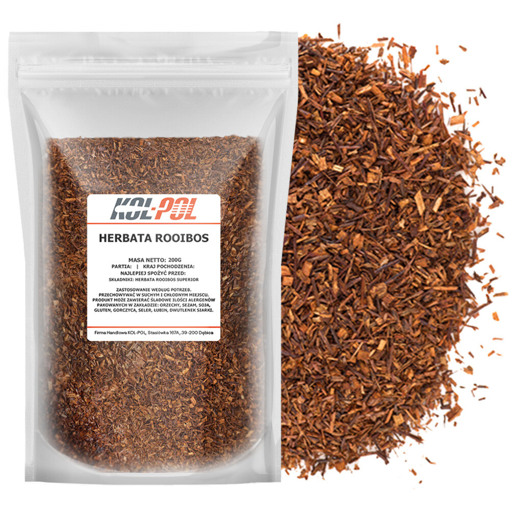Čaj Rooibos 200 g Superior Bez kofeinu, přírodní, vysoká kvalita Kol-Pol