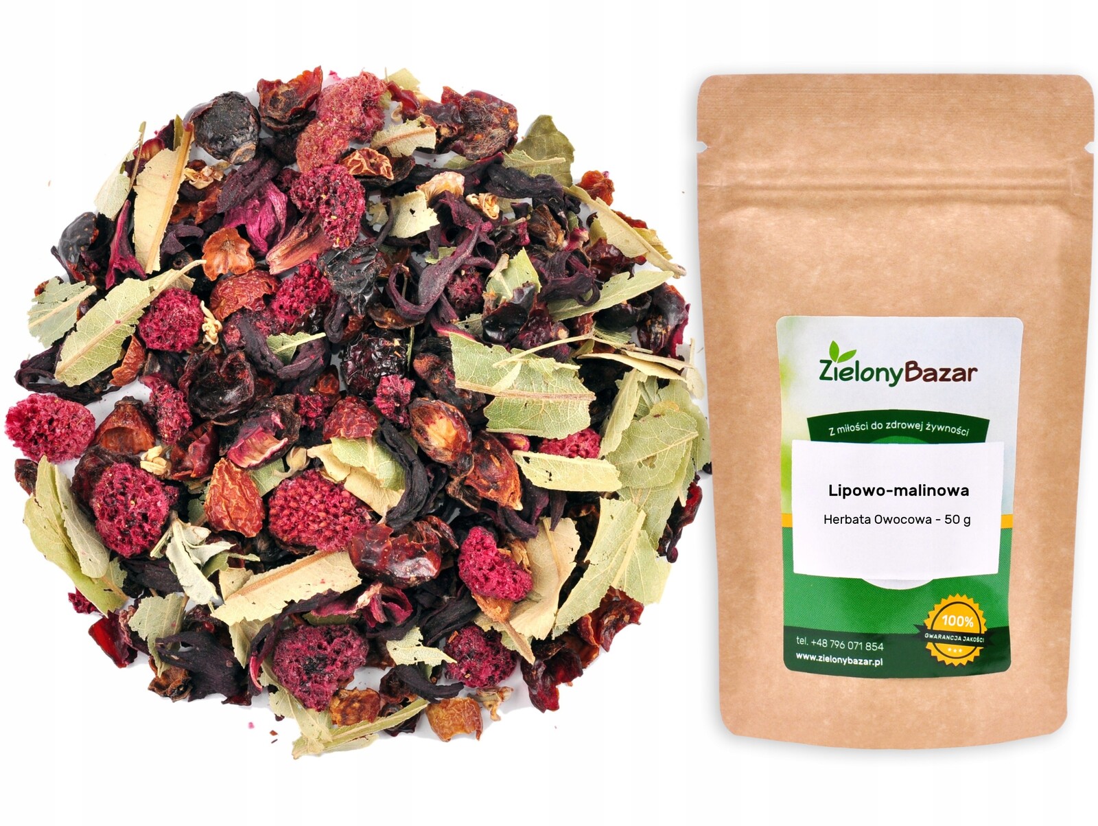 Zelený bazar čaj lipovo-malinový 50 g