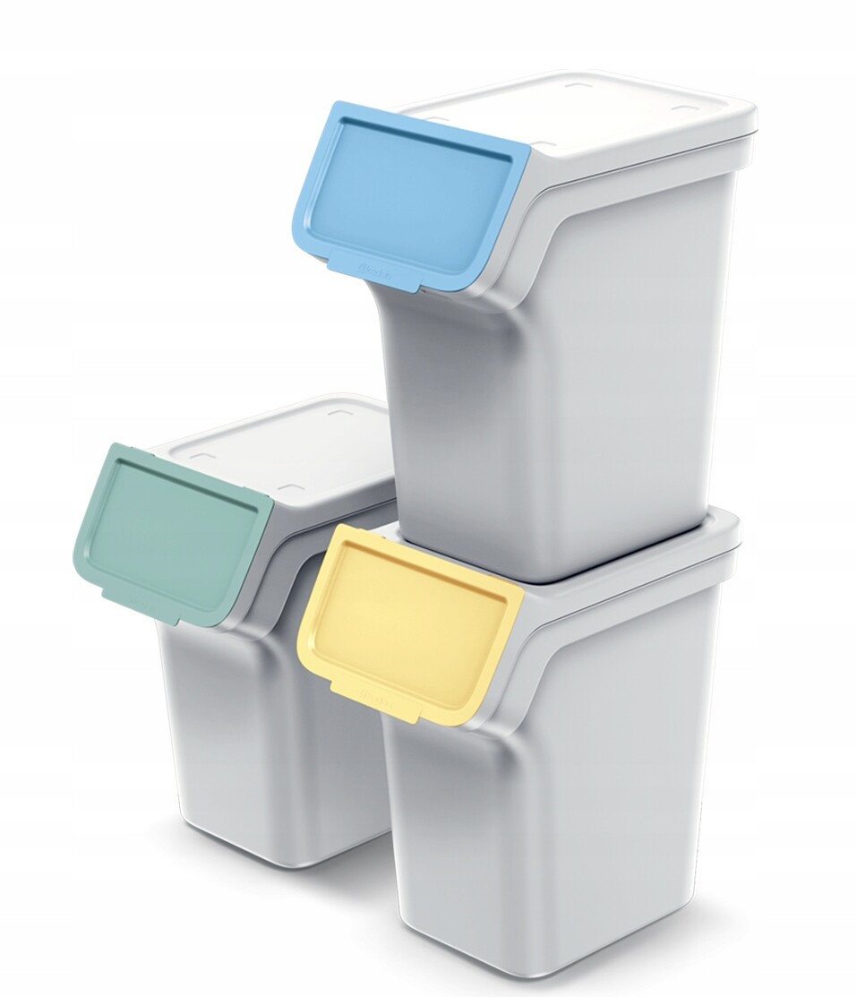 Sada 3 košů na třídění odpadu 3x20L odpadkový koš