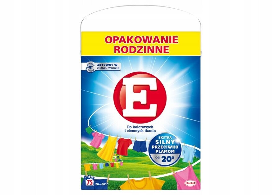 Prášek E na praní barevných a tmavých tkanin 4,5 kg 75 praní