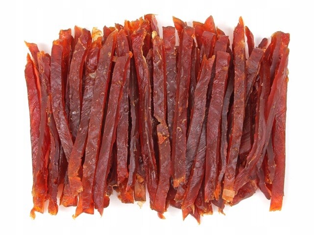 Psí pamlsek Měkké kachní proužky o hmotnosti 500 g