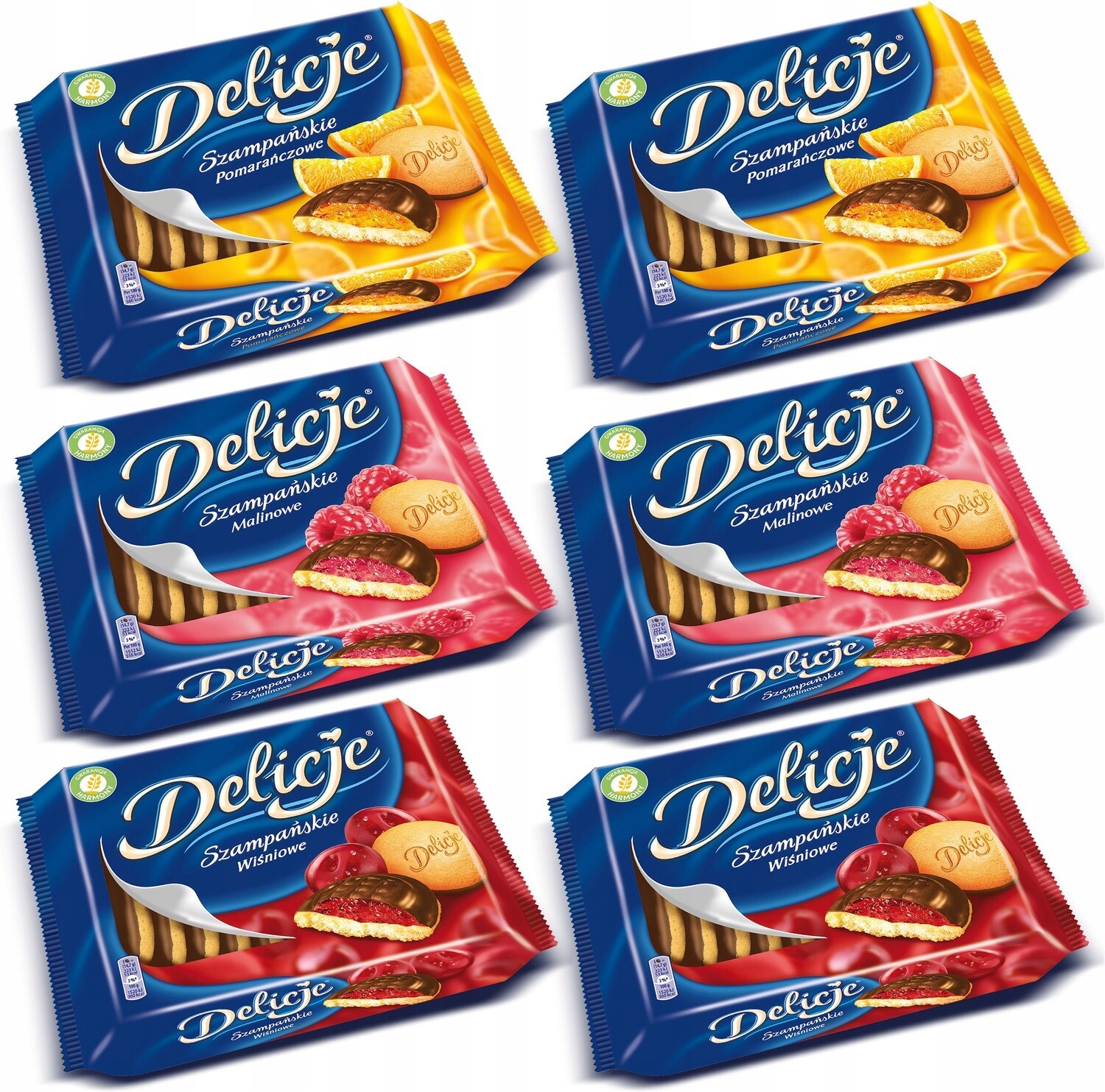 Sada sušenek piškoty s želé velké piškoty mix chutí 294 g x 6 kusů do kanceláře