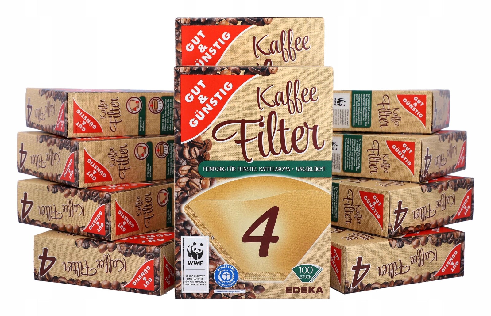 Papírové filtry na kávu velikost 4 10x100ks Edeka pro kávovary