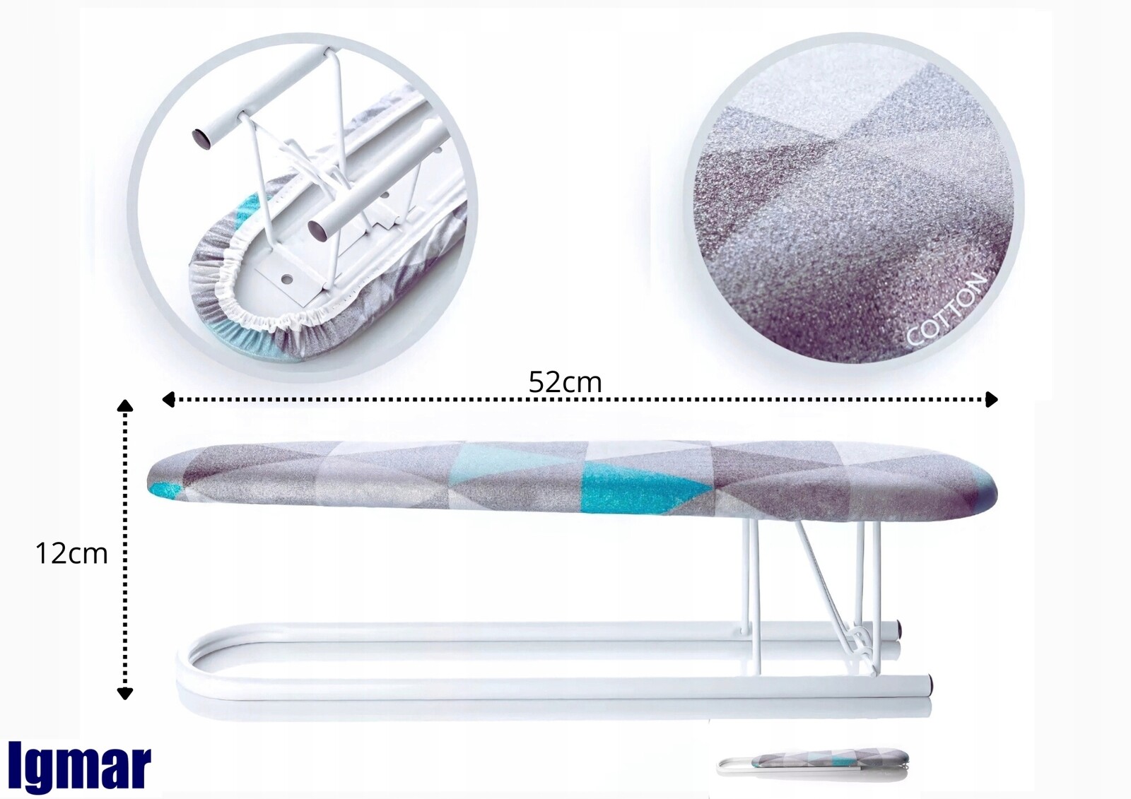 Igmar rukávník žehlící prkno na rukávy a nohavice manžetových límců malá
