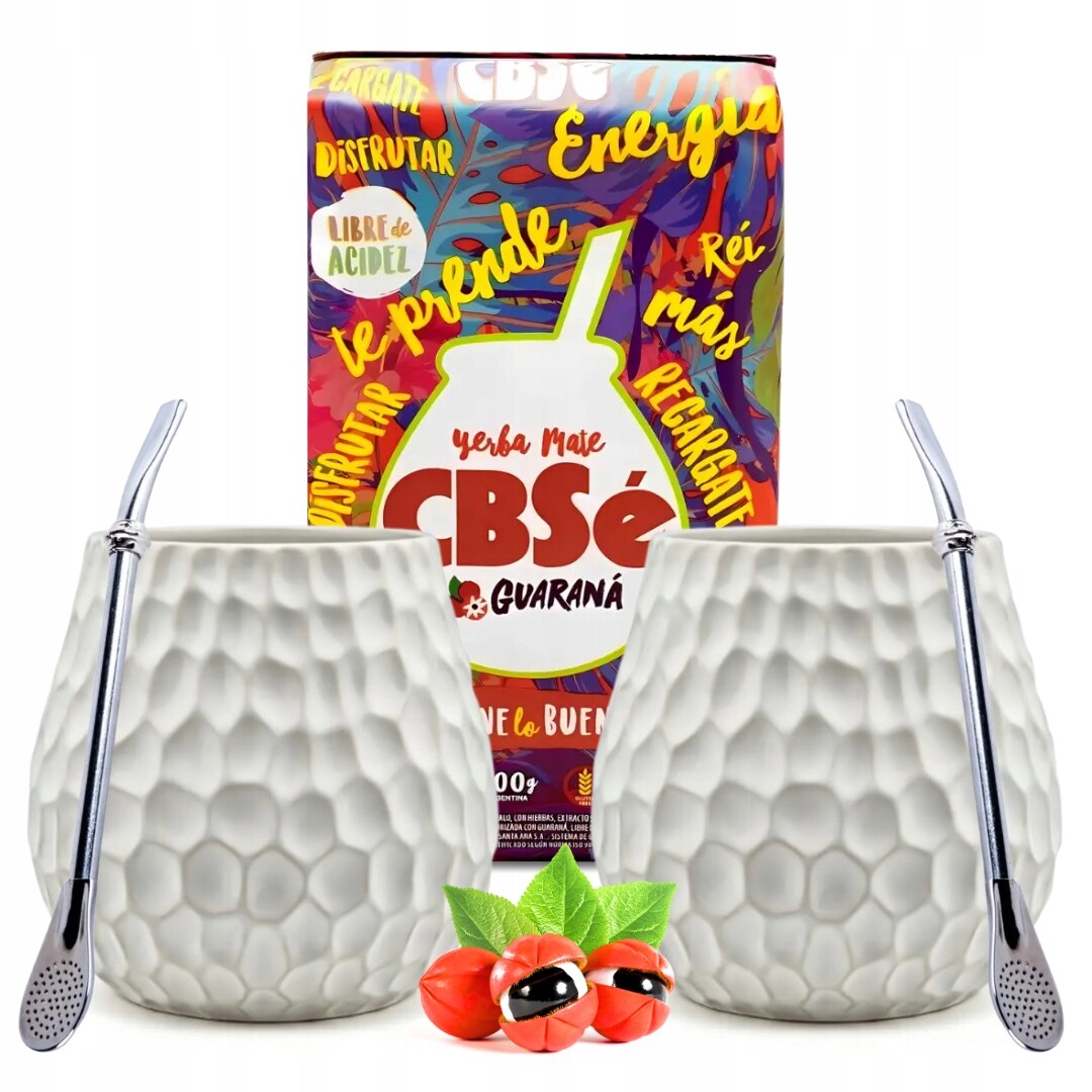 Energetická sada pro pár: Yerba Mate CBSe Guarana a příslušenství