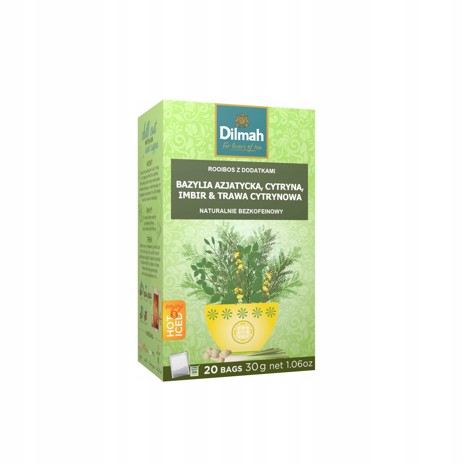 Dilmah Bazalka, Zázvor, Citron & Tráva Citronová rooibos 20 sáčků