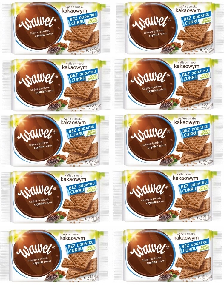10 x 110 g Wawel Kakaové oplatky bez cukru Karton