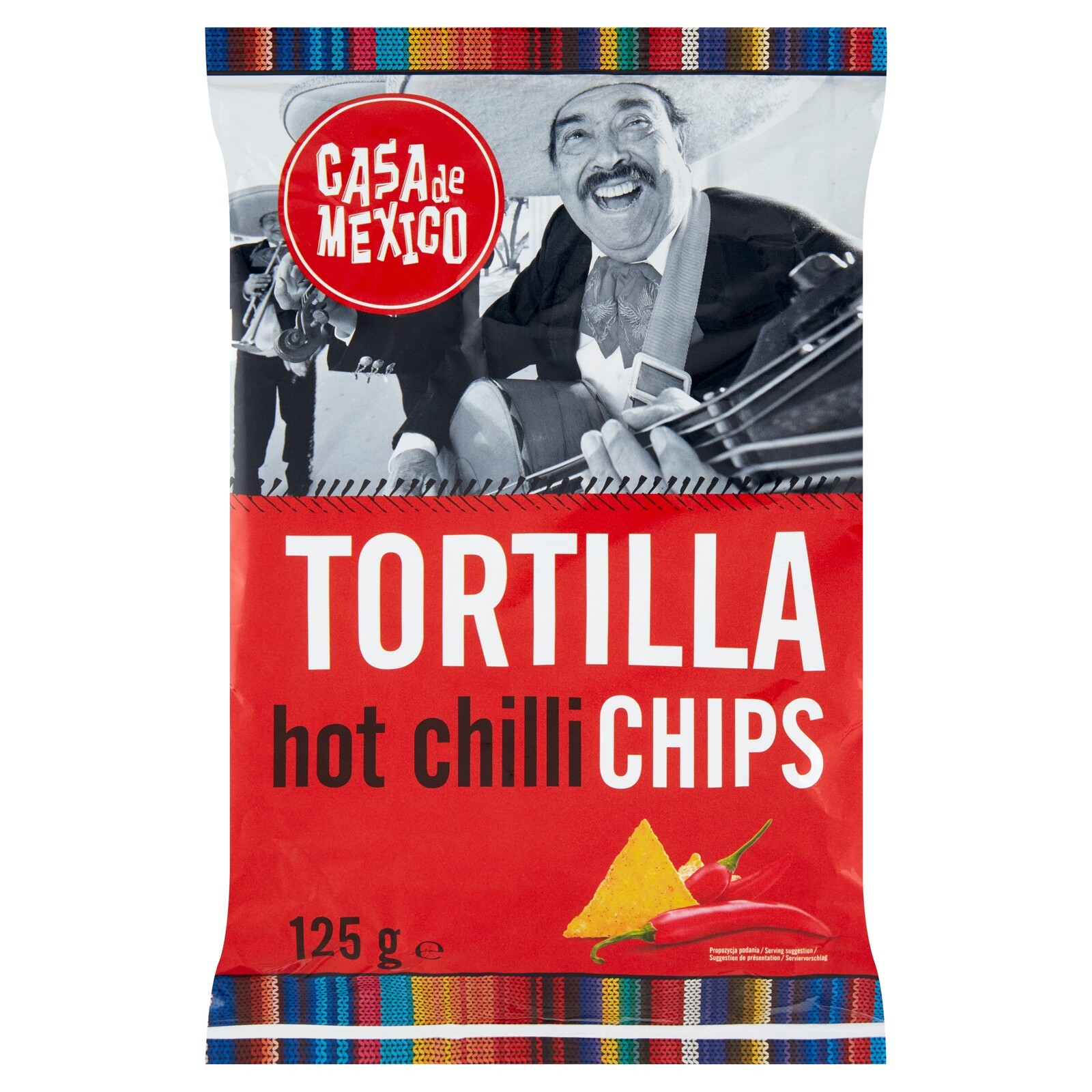 5 x Chipsy kukuřičná tortilla s příchutí chilli 125 g Casa de Mexico