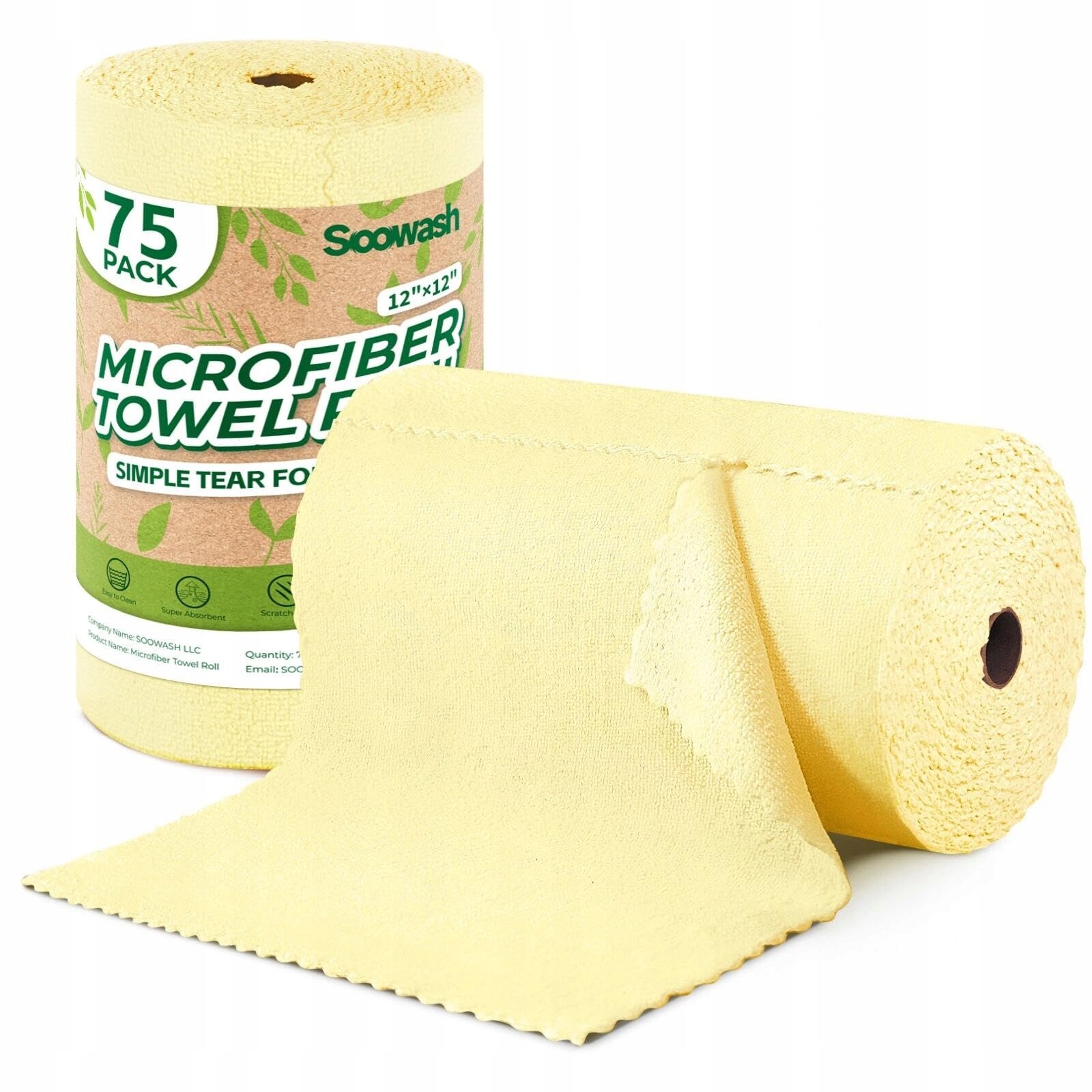 Soowash Mikrovláknové utěrky 75 Kusů do auta do kuchyně a domácnosti 30x30 cm Žluté