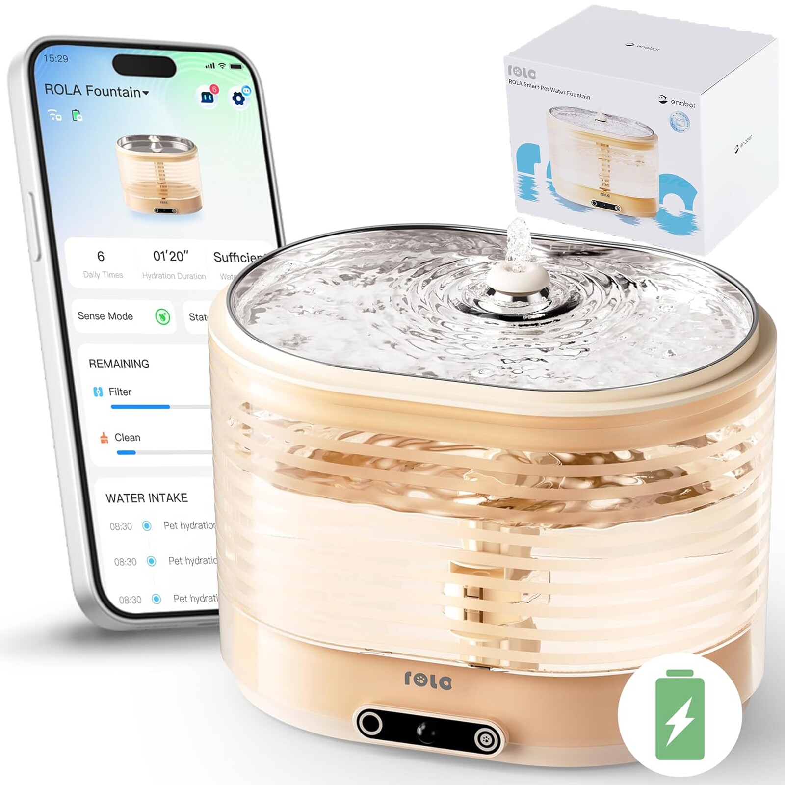 Enabot Rola Smart Fountain Bezdrátové krmítko s filtrem pro kočky