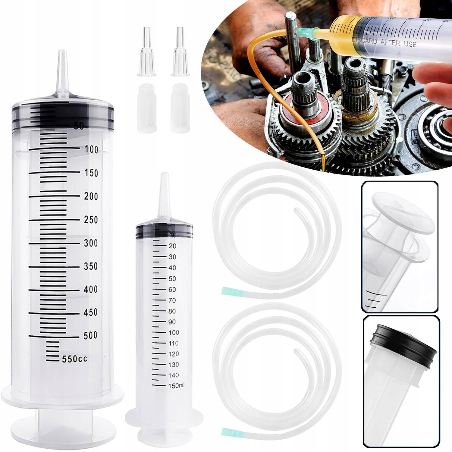 Plastové Stříkačky 150 ML A 550 ML S Přesnou Stupnicí Pro Zavlažování