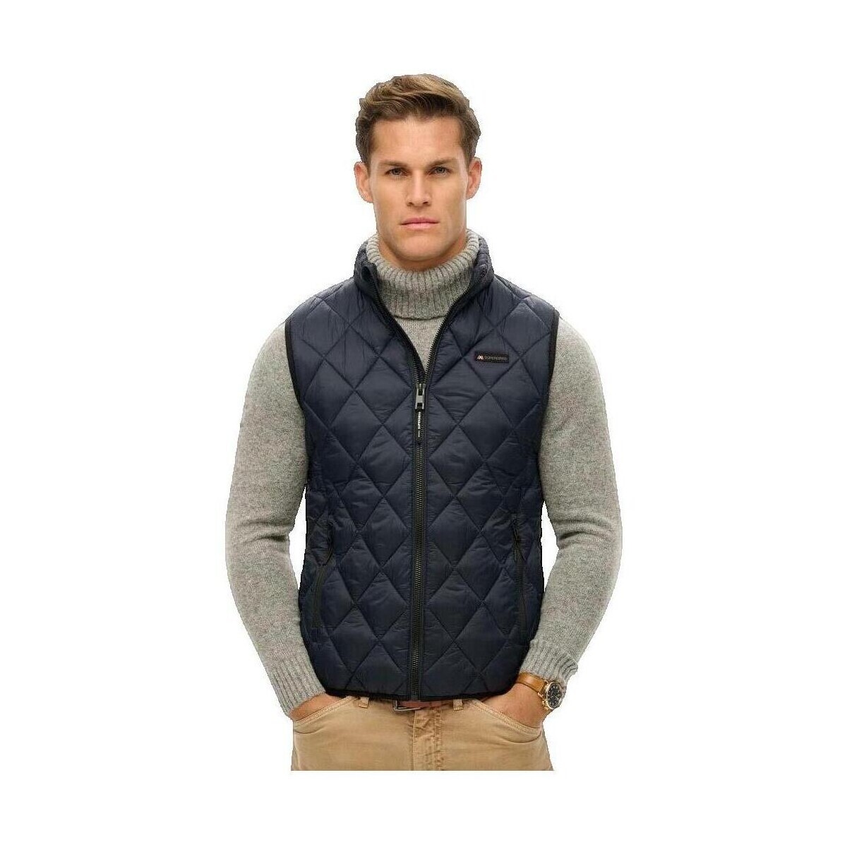 Superdry  Gilet  Diamond Quilt Fuji Lite  Modrá