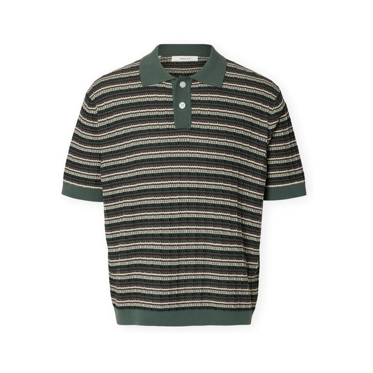 Selected  Dane Knit - Balsam Green/Stripes  Zelená