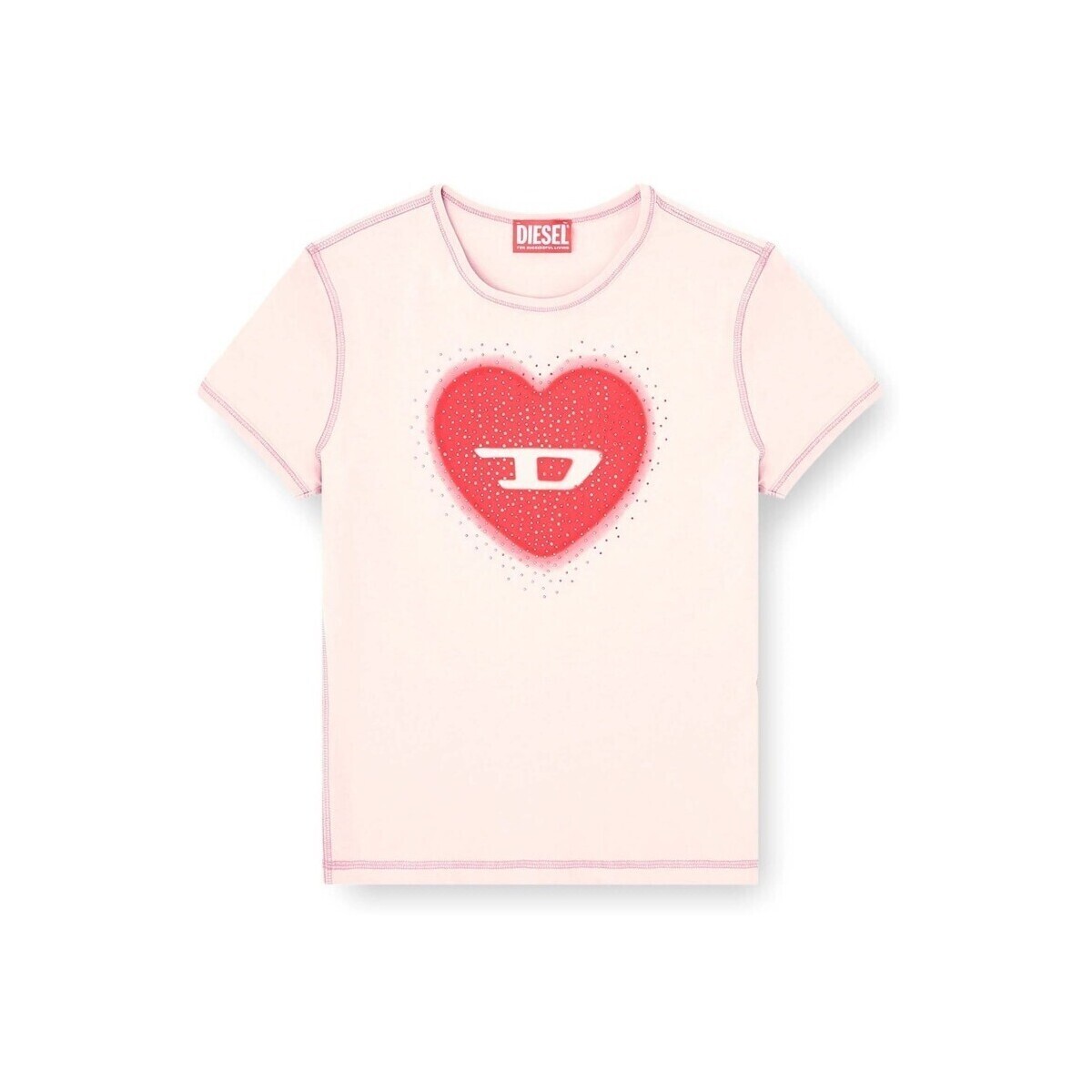 Diesel  0QHHA T UNCUTIES LONG S5  Růžová